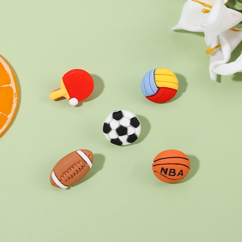 Ghim Cài Áo Bằng Silicon Hình Trái Bóng/Bóng Đá/Bóng Rổ Hoạt Hình Dễ Thương Trang Trí Quần Áo/Túi Xách