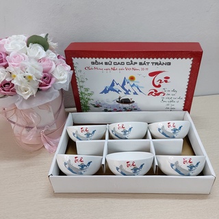 Bộ 6 bát tri ân thầy cô sứ Bát Tràng