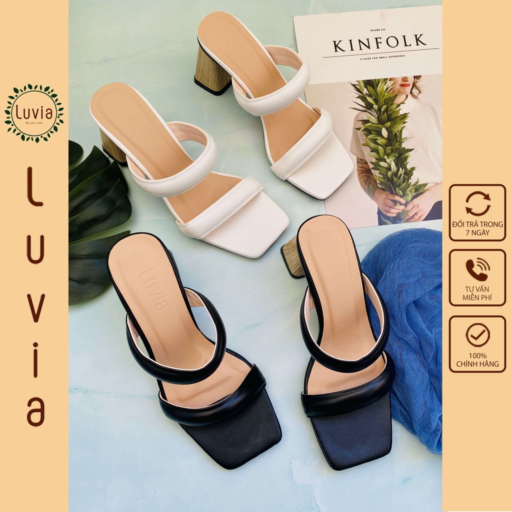 Guốc cao gót 7 phân đế vuông quai phồng Luvia 33CG