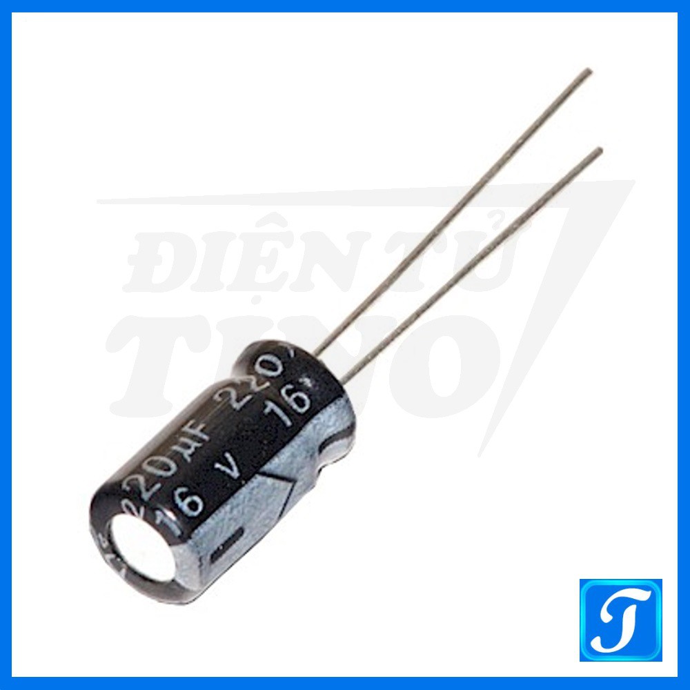 Tụ Hóa Tụ Phân Cực 220uF 16V 6x12mm Xuyên Lỗ