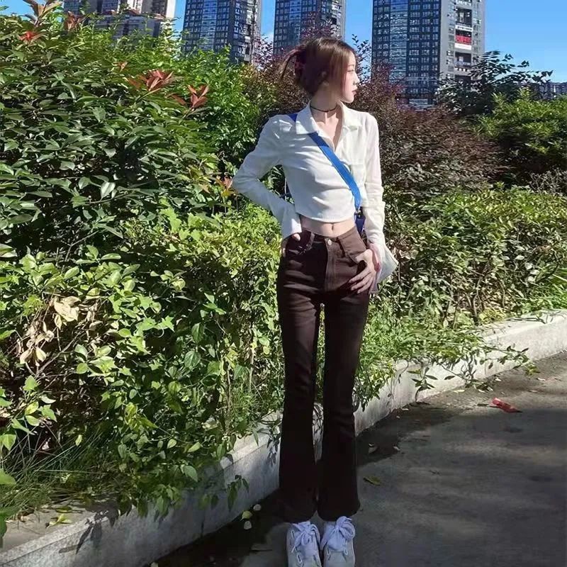 [Hàng có sẵn] Quần jean ống thẳng lưng cao dáng ôm thời trang cổ điển