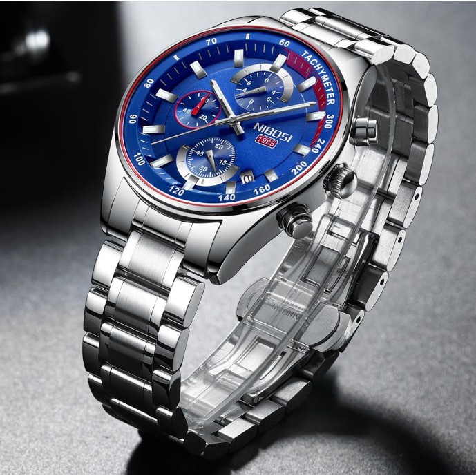 Đồng hồ Nibosi nam dây thép phiên bản quốc tế 2375 fullbox