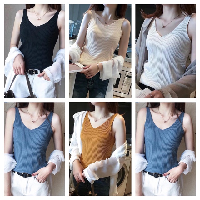 Áo len cổ tim 5 màu( quảng châu)