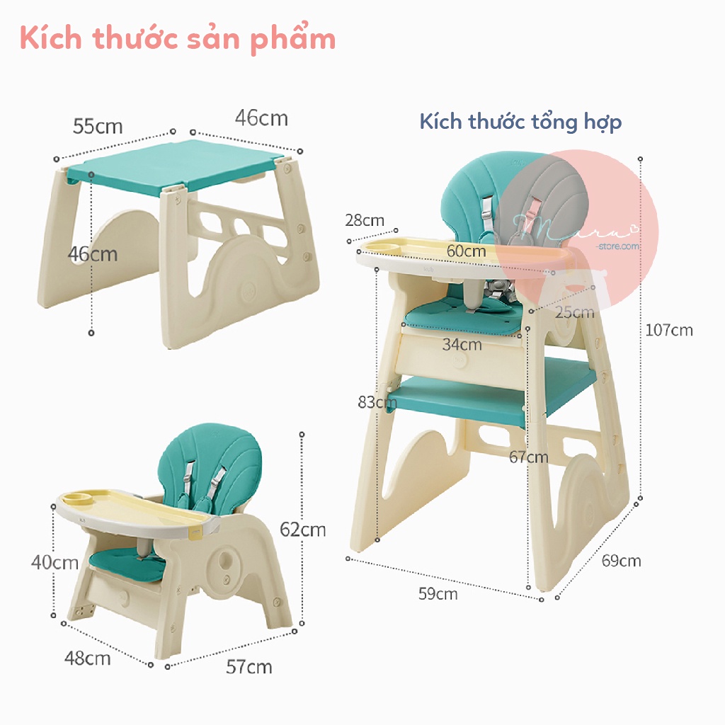 [Tặng kèm bộ khay silicon] Bộ bàn ghế xếp đa năng 2 trong 1 KUB
