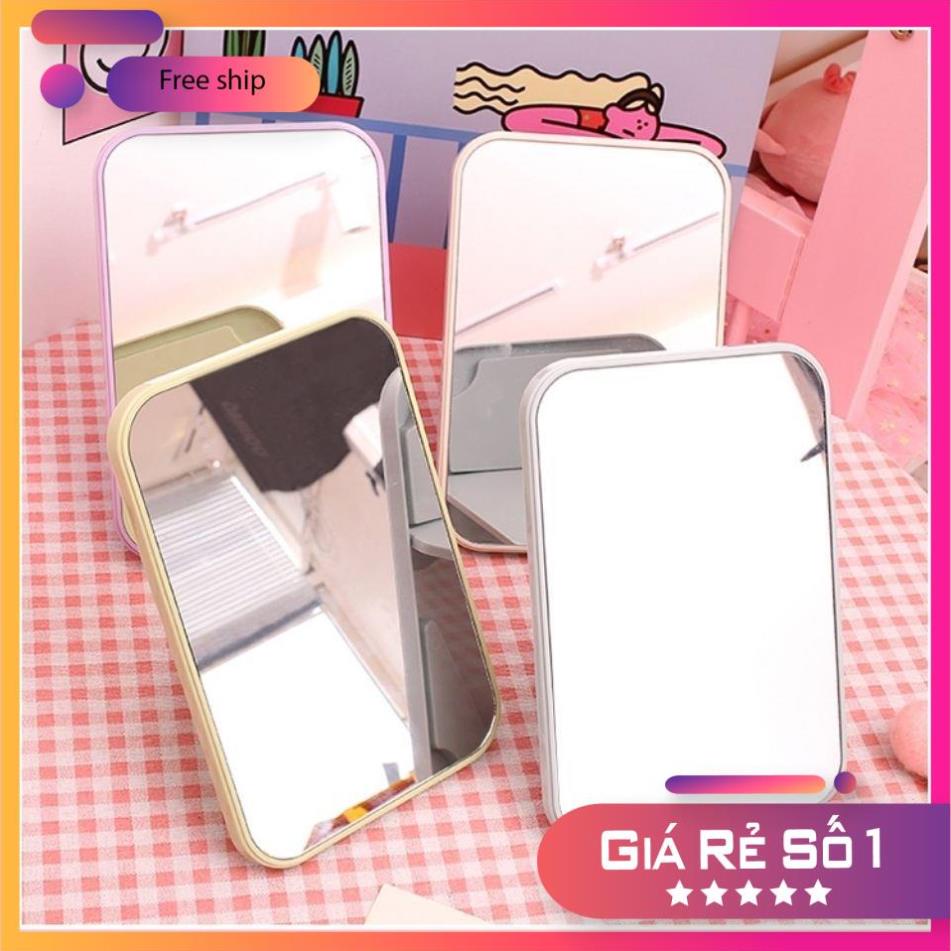 Gương Trang Điểm Công Chúa Một Mặt Để Bàn Có Thể Gấp Gọn Hình Chữ Nhật Phong Cách Hàn Quốc
