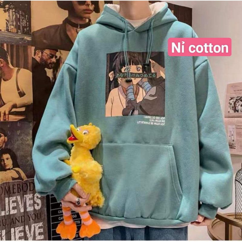 Áo Hoodie Nỉ Hoạt Hình Siêu Hot Chất Nỉ Cotton Dày Dặn Form Rộng Unisex - Áo Nỉ Nam Nữ Ulzzang Hoạ Tiết Hoạt Hình