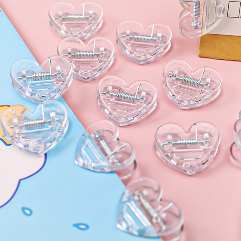 1 Kẹp Trong Suốt Hình Trái Tim Trang Trí Xinh Xắn