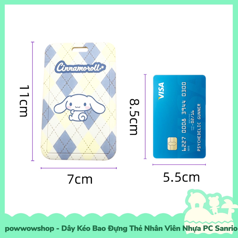 Dây Kéo Bao Đựng Thẻ Nhân Viên Nhựa PC Mẫu Nhân Vật Hoạt Hình Sanrio Family Vintage Retro