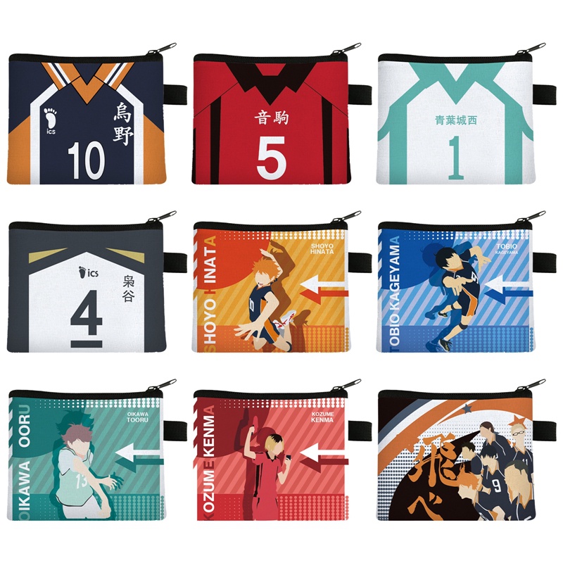 Tmdbyx Anime Haikyuu!! Ví Đựng Tiền Xu Thẻ Id Khóa Kéo Họa Tiết Hoạt Hình Cho Nam Nữ