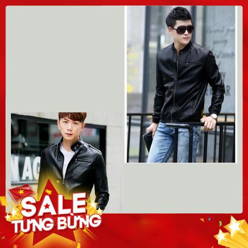 SALE SẬP SÀN Áo Khoát Da Nam Chất Liệu Da Bóng Sành Điệu Cho Chàng Trai Thời Thượng -Hàng nhập khẩu