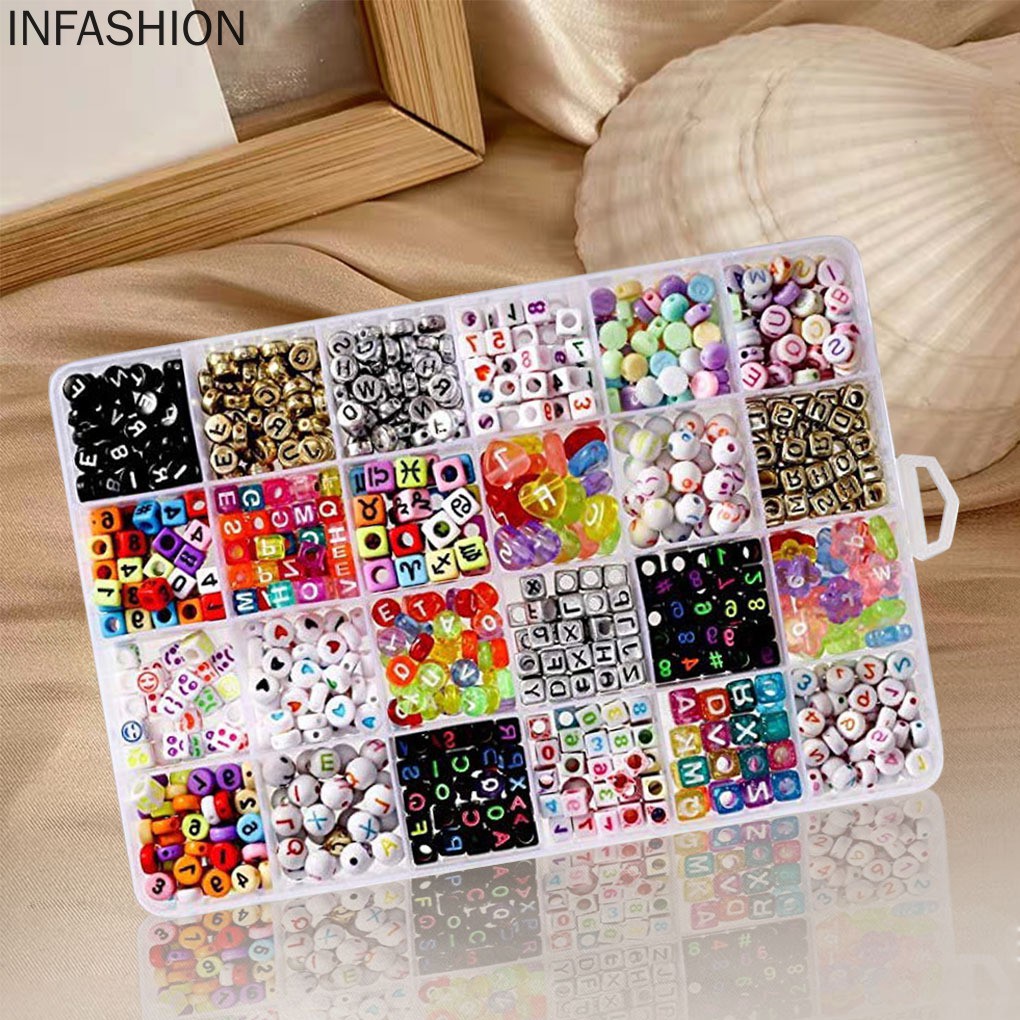 Hộp 1200 Hạt Xâu Làm Vòng Đeo Tay