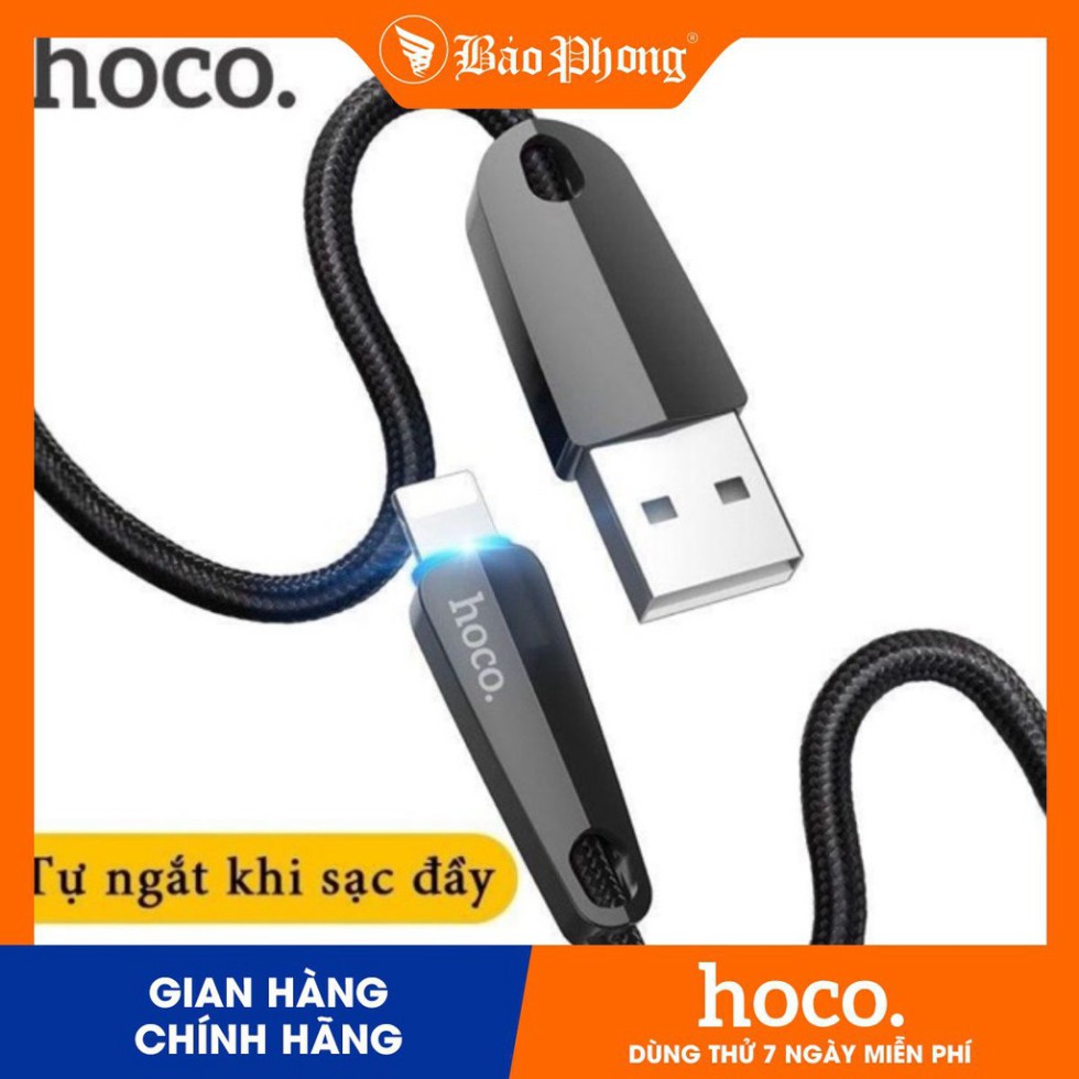 Cáp tự ngắt sạc cho iPhone HOCO U35 dây dù siêu bền ip ipad 5 6 7 8 plus x xs max 11 12 pro chính hãng giá rẻ dài 1.2m