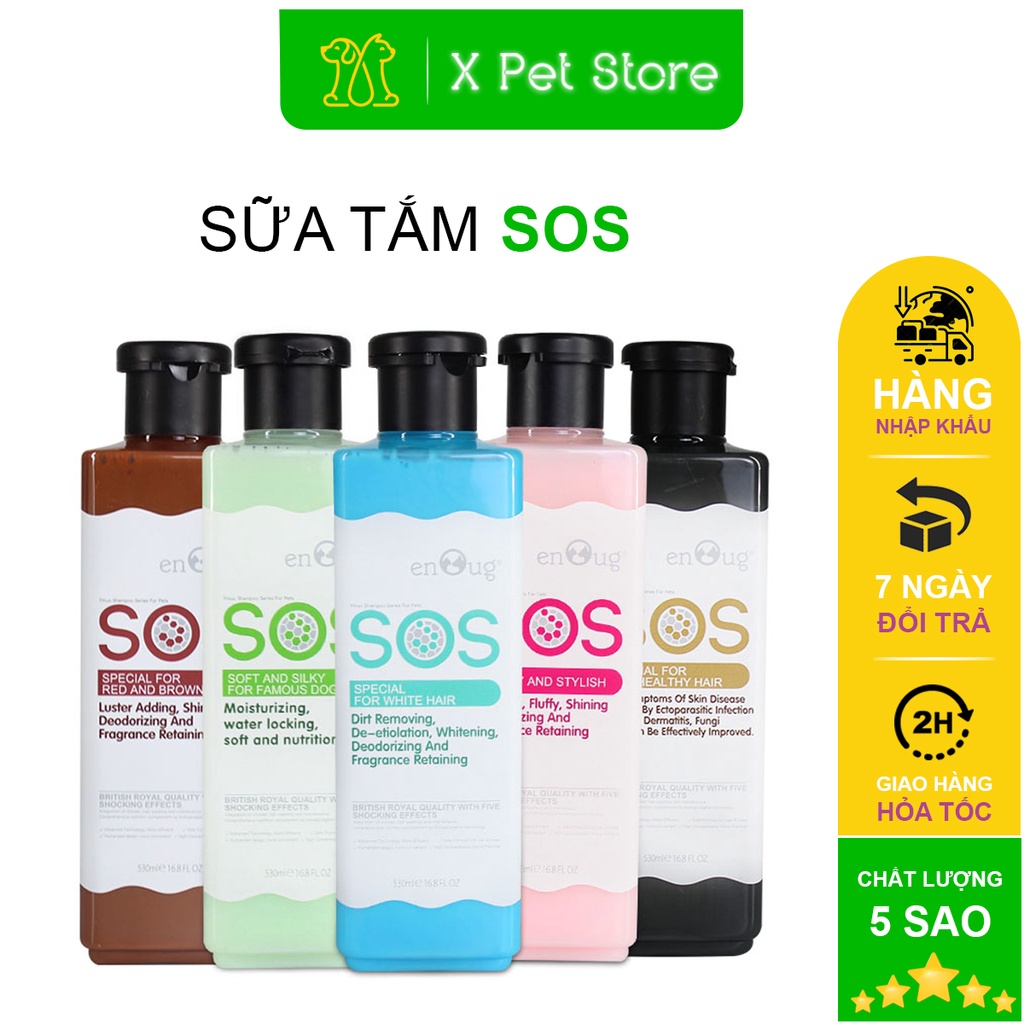 [Mã PET50 giảm 10% - tối đa 50K đơn 250K] Sữa Tắm Cho Chó Mèo SOS, Chai 530ml