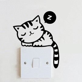 Trang trí ổ điện miếng dán tường công tắc hình dễ thương con vật cute dog cat 1204