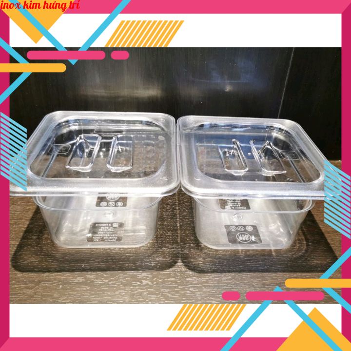 KHAY Mica trong suốt 1/6 đựng topping,thạch trà sữa
