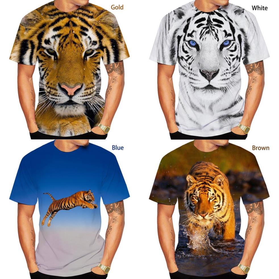 Áo Thun Tay Ngắn In Hình Hổ 3D Thời Trang Mùa Hè Dành Cho Nam Và Nữ *