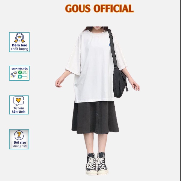 Áo Phông Nữ Form Rộng Áo Thun Tay Lỡ GOUS OFFICIAL  Thiết Kế Basic Chất Liệu Cotton Thoải Mái STUDIO - 1647