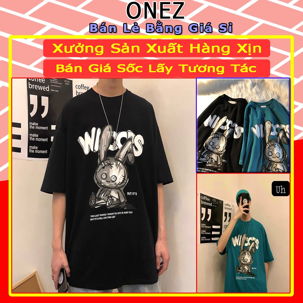 Áo thun tay lỡ Unisex ONEZ, áo phông form rộng WIND THO ATL112