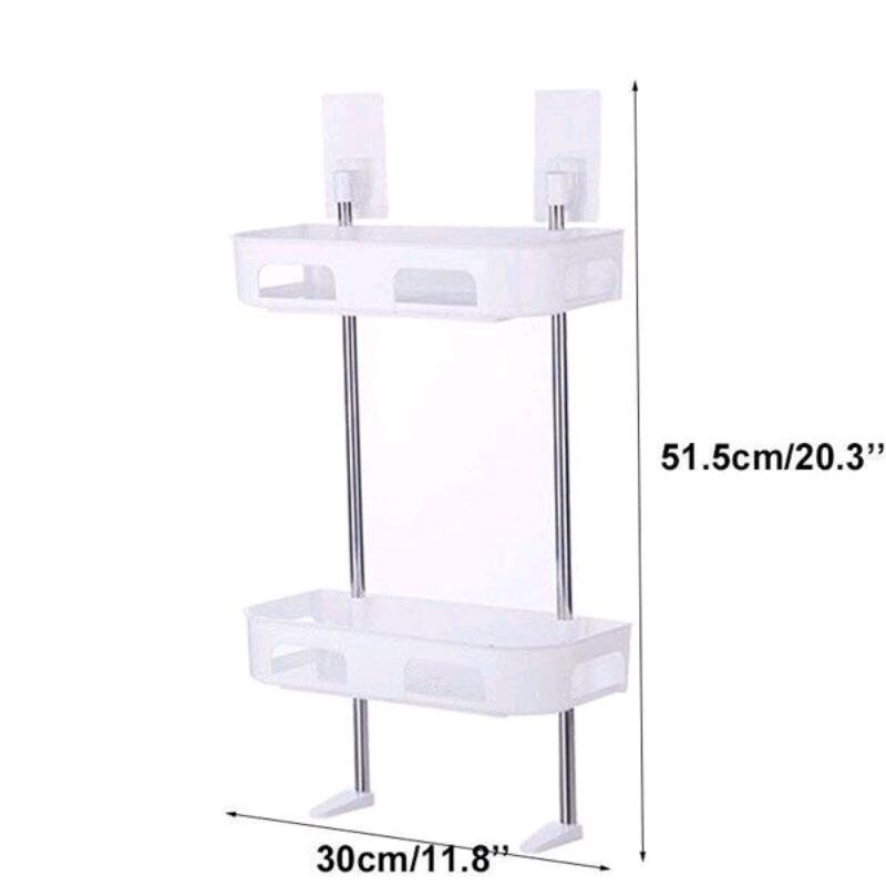 Kệ 2 tầng, 3 tầng dán tường nhà tắm khung inox nhựa nguyên sinh