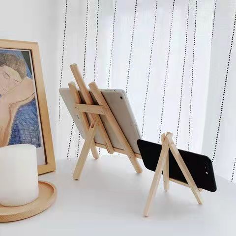 Giá Đỡ Điện Thoại Bằng Gỗ Hình Tam Giác Mini Phong Cách Mới