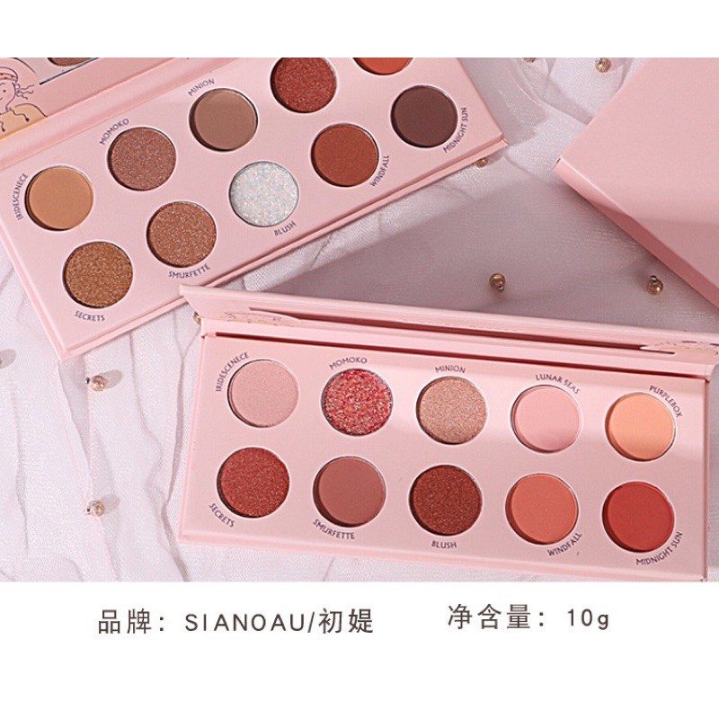 Bảng phấn mắt 10 ô hồng cam đào  Beauty xinh xắn