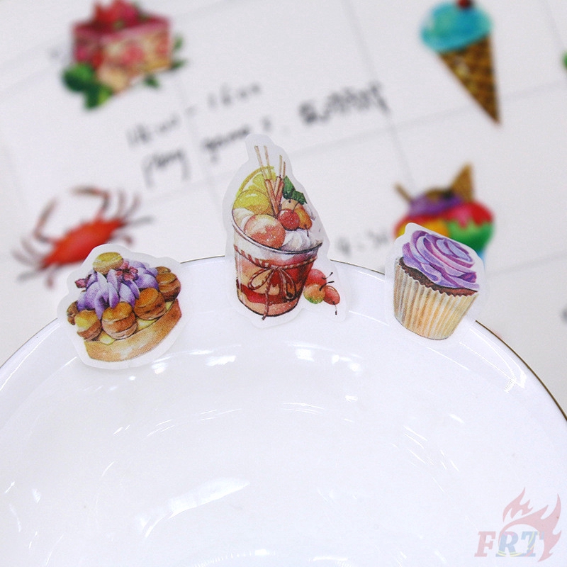 > Ready Stock <❉ Original Foods Giấy và decal dán tường ❉6Sheet/set Cake Fruit Diary Scrapbooking Decals Stickers