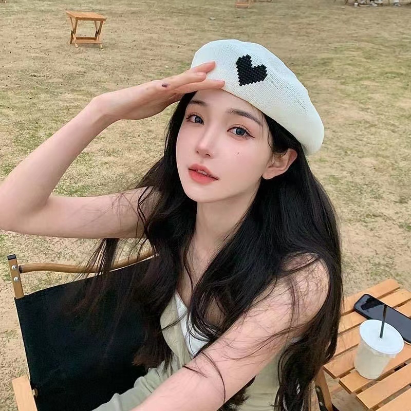 Nón Bucket Dệt Kim Màu Trắng Thiết Kế Mới Năng Động Thời Trang