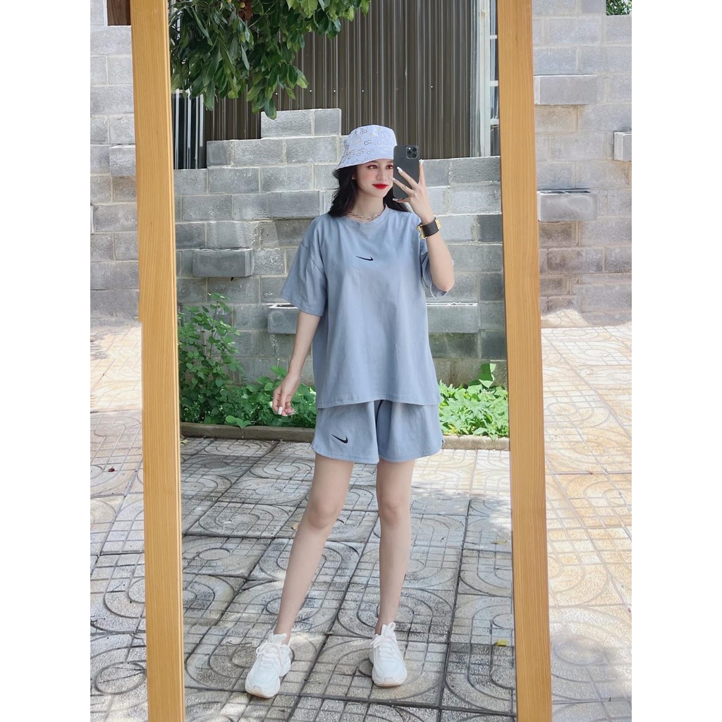 Set quần áo cộc nữ - Bộ đùi V kiểu dáng thể thao chất đẹp nhiều màu freesize