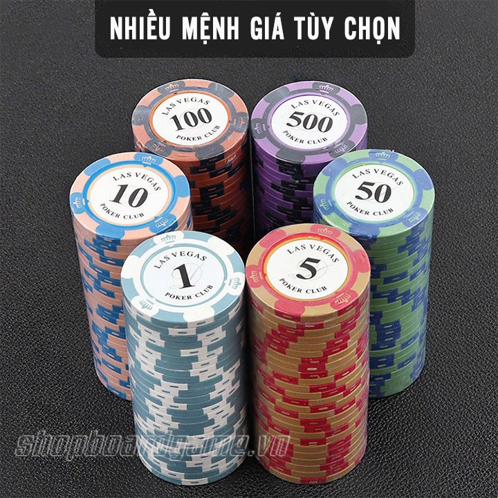 [Mã LIFEXANH03 giảm 10% đơn 500K] Lốc 20 chip poker sứ cao cấp tùy chọn mệnh giá