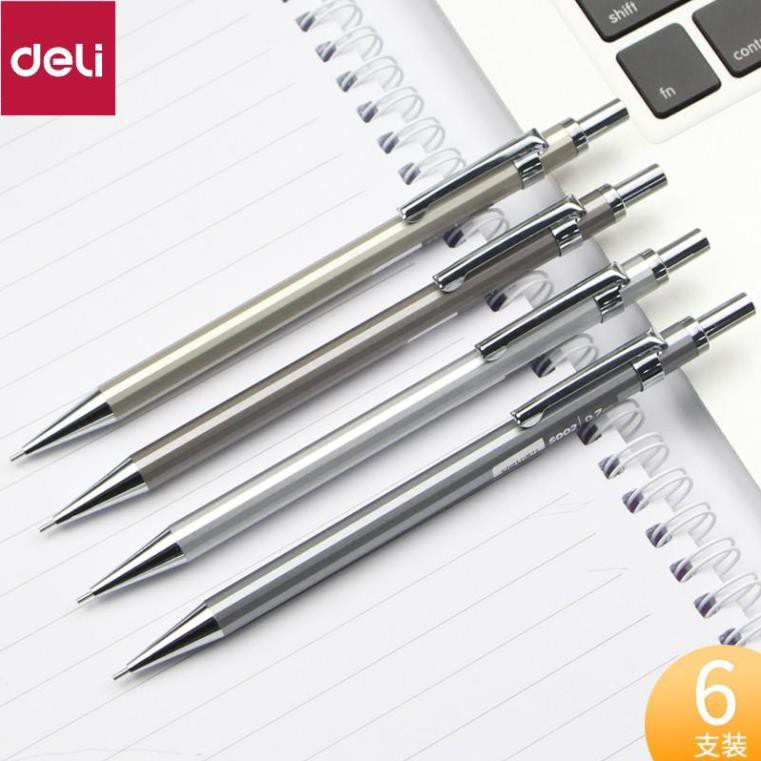Bút chì kim học sinh Deli - Vỏ kim loại - Ngòi 0.5mm/0.7mm - S001 / S002 [Deli]