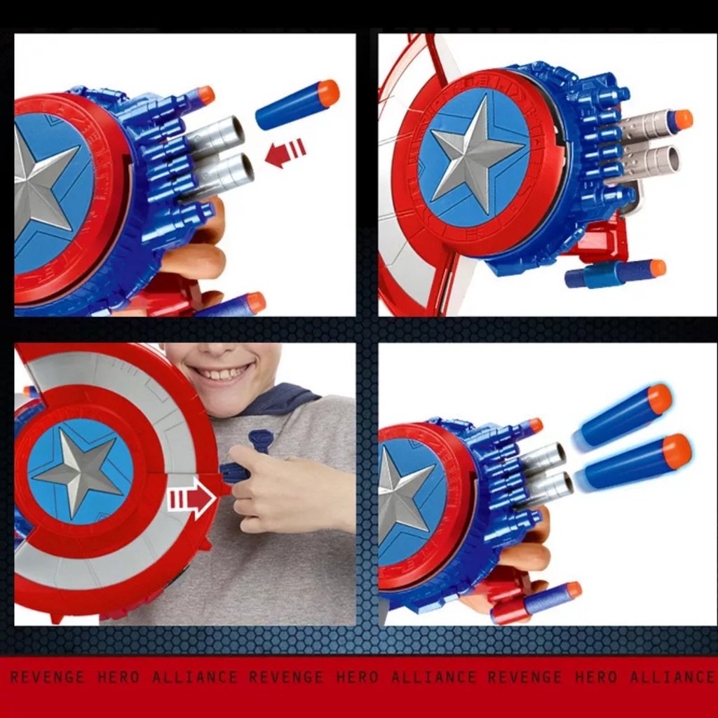 Mô hình Khiên Captain America đồ chơi siêu nhân Marvel Avengers cho bé đóng vai đội trưởng Mỹ, quà tặng sinh nhật cho bé