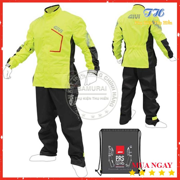 Áo mưa givi PRS04, áo mưa bộ chống thấm nước tốt hàng chính hãng