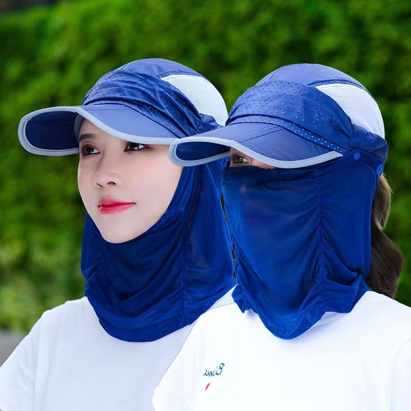 Mũ Chống Nắng Mùa Hè Chống Tia UV Có Màng Che Mặt Mới Có Thể Gấp Gọn Cho Nữ Hoạt Động Ngoài Trời