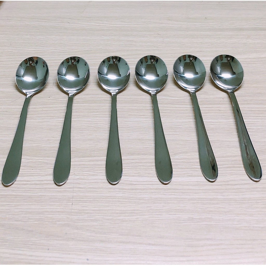 Muỗng Soup Inox cao cấp 18-10 Hiệu TH dài 19cm - Thép không gỉ sáng bóng