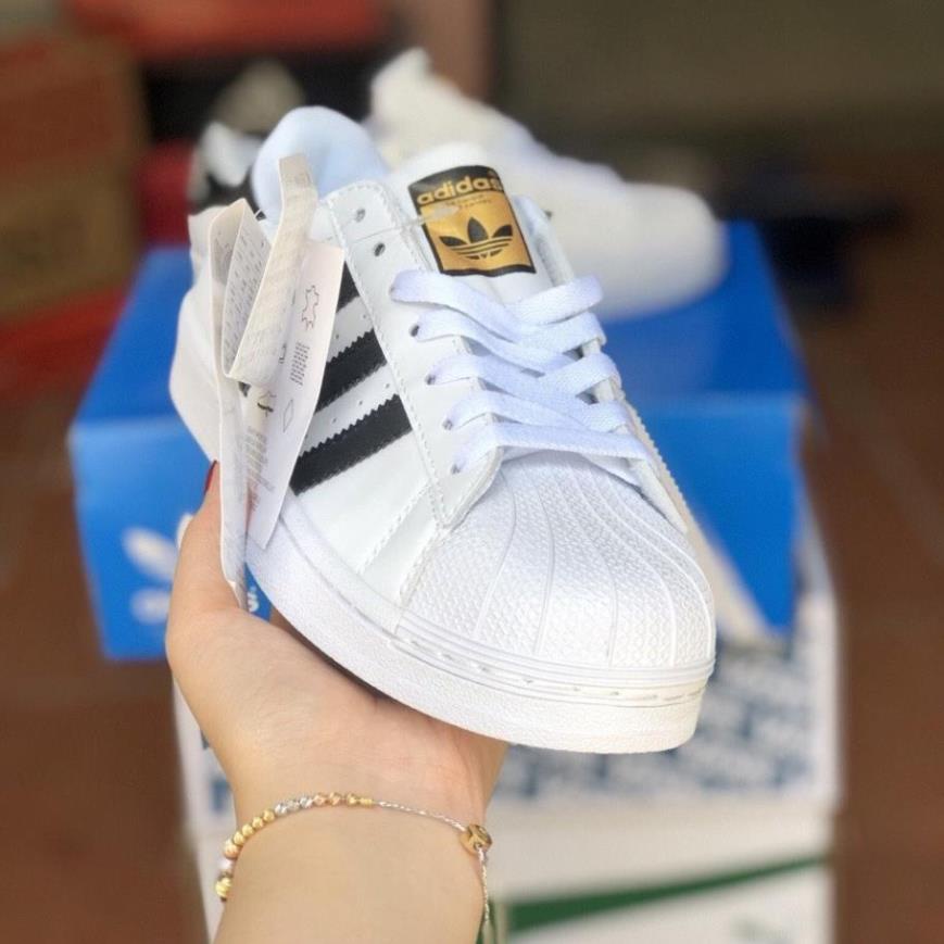 Giày Super Star trắng 3 sọc đen Hot Trend thể thao sneaker nam nữ, hàng Full box Full bill