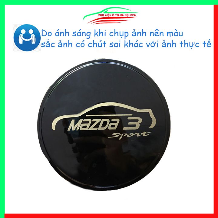 Ốp nắp xăng Mazda 3 2020 2021 vân titan bảo vệ chống trầy trang trí ô tô