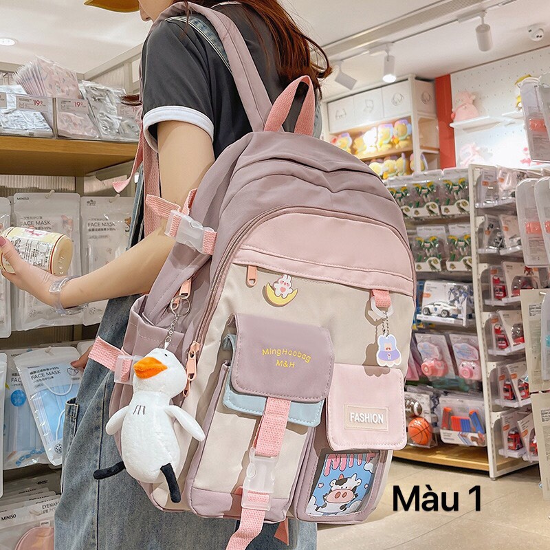 Ba lô học sinh vải canvas mềm, balo hình cute đáng yêu cho các bạn học sinh tiểu học, trung học đựng vừa sách vở, laptop