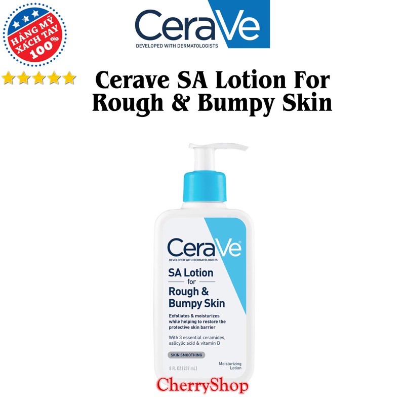 [Hàng USA] Sữa dưỡng ẩm dành cho da khô CeraVe SA Lotion Rough and Bumpy Skin