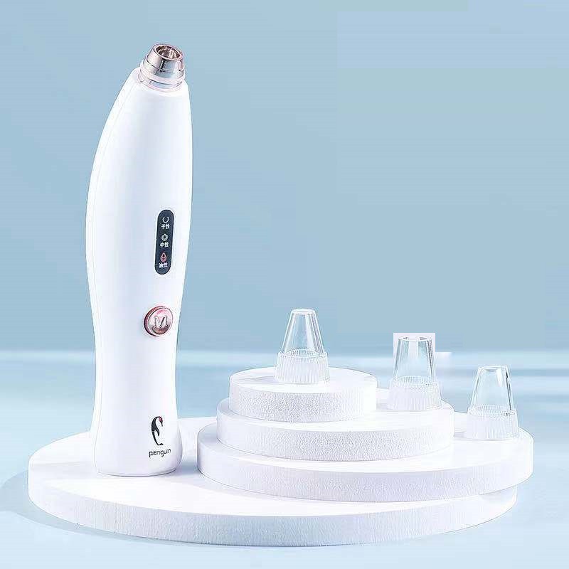 Máy Hút Mụn, Máy Hút Mụn Đầu Đen Cám Cầm Tay Sạc Pin Với 3 Chế Độ 3 Đầu Hút
