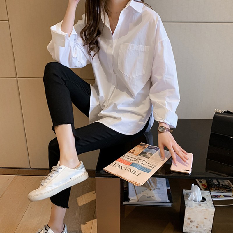 Áo Sơ Mi Dài Tay Dáng Ôm Dễ Phối Đồ Thời Trang Dành Cho Nữ