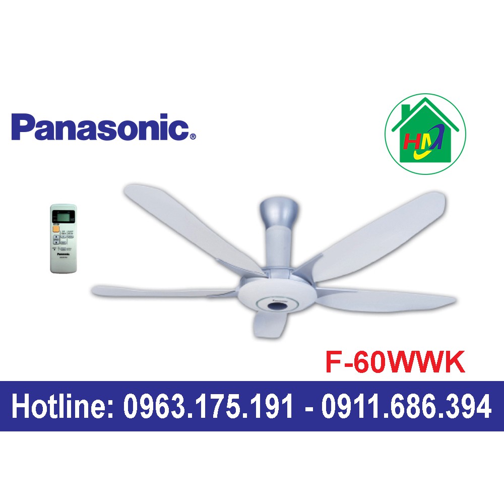 Quạt Trần 5 Cánh Điều Khiển Từ Xa Panasonic F-60WWK