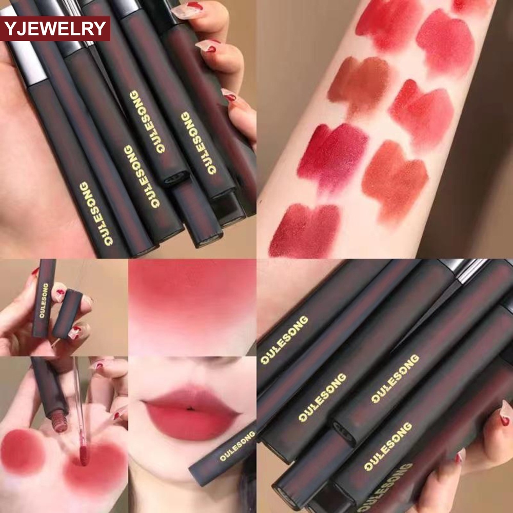 [Hàng mới về] Thỏi son kem lì vỏ đen lâu trôi chống thấm nước cho nữ