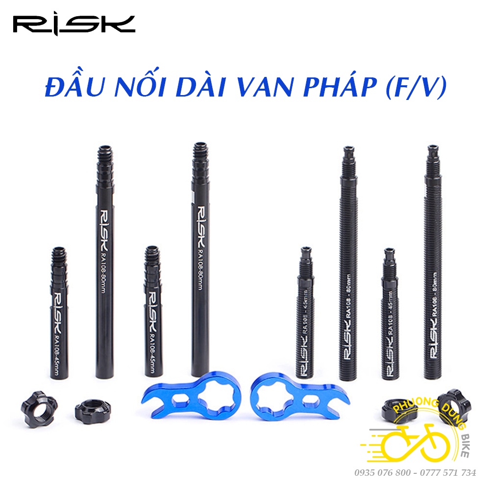 Bộ 2 đầu nối van xe đạp - van Pháp RISK