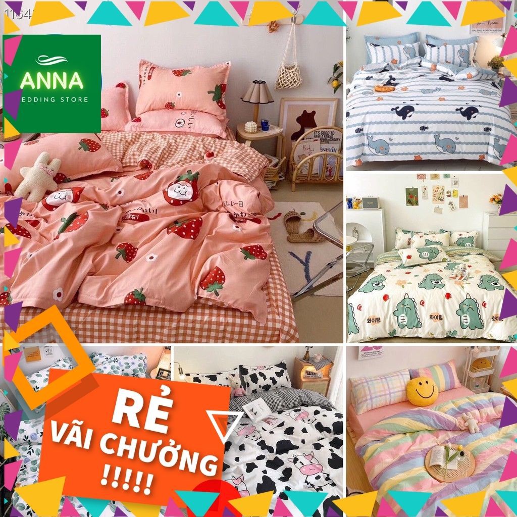 Bộ 5 Món Vỏ Chăn Ga Gối Coton poly cao cấp ( không kèm ruột )