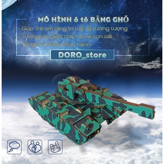 Đồ chơi lắp ráp xe tăng ghỗ mô hình 3d ,Lắp ráp mô hình xe tăng trang trí OT05