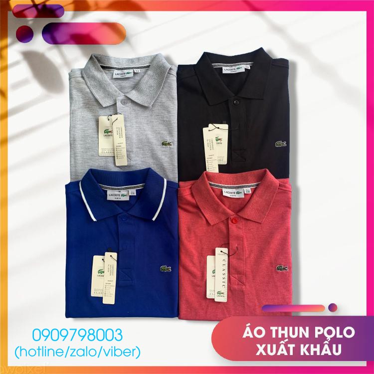 Áo thun cá sấu polo dành cho Nam màu đen (hàng xuất khẩu dư)