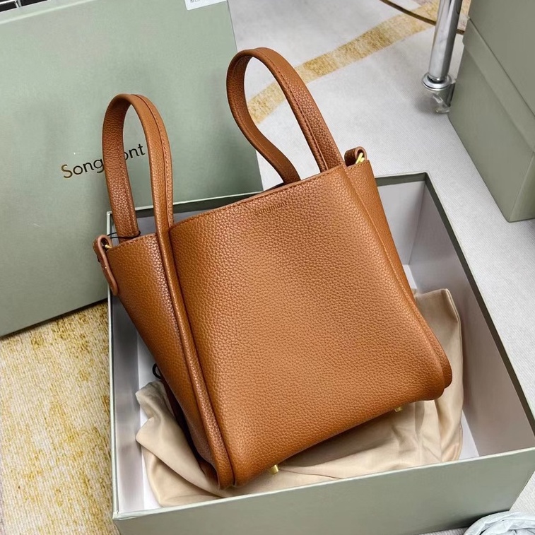 Songmont Túi Xách Da Bò Sức Chứa Lớn Màu Xanh Dương Rau Củ Quả Thời Trang Thường Ngày Cho Nữ SO777777