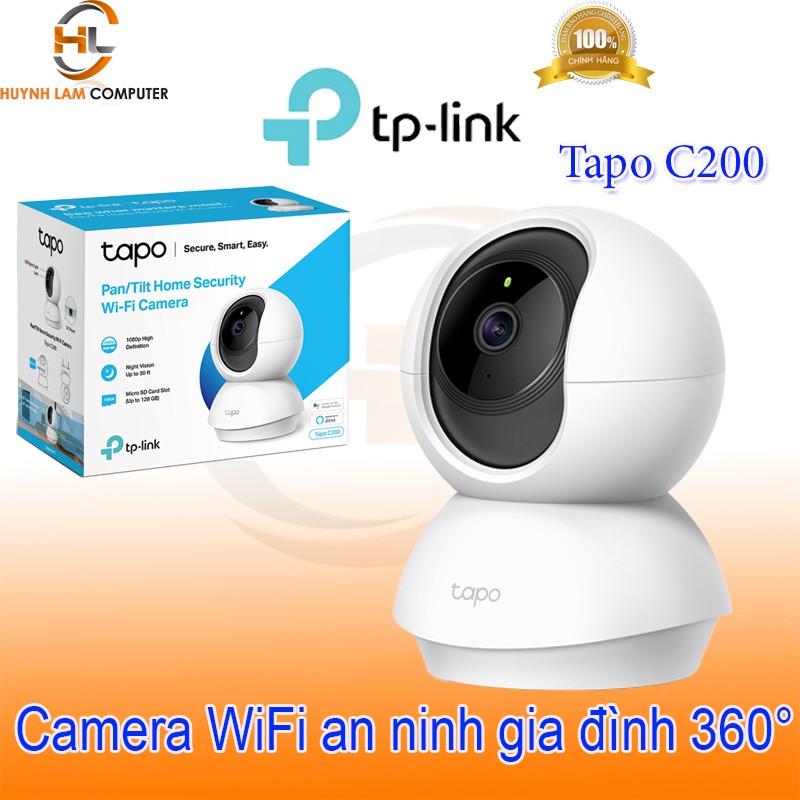 Camera WiFi An Ninh TPLink Tapo C200 sắc nét 1080p ngày đêm âm thanh 2 chiều hỗ trợ thẻ nhớ lên đến 128GB - Hãng phân ph