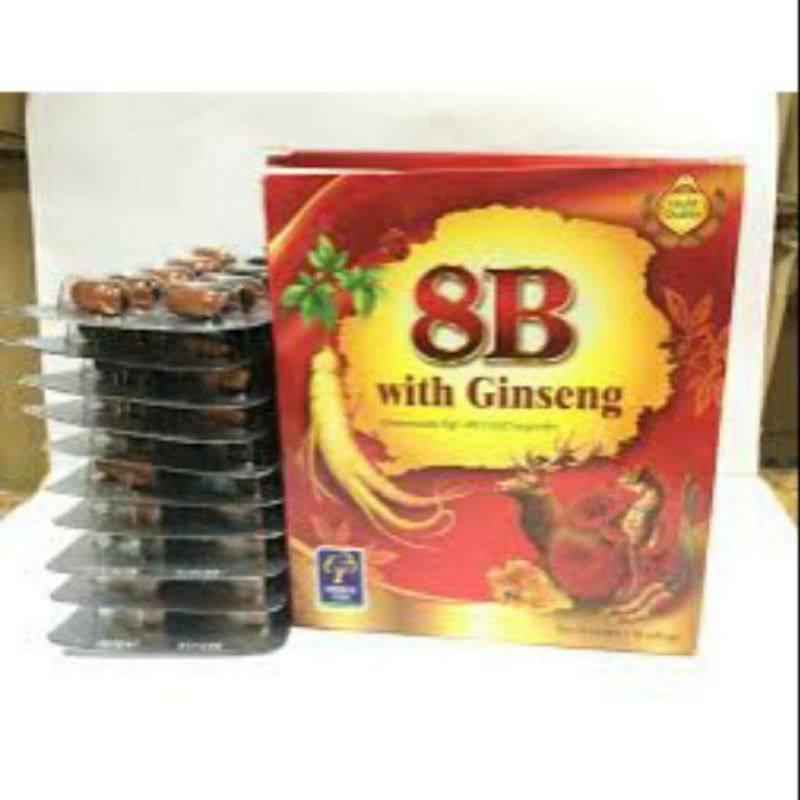Nhân sâm 8B With Ginseng giúp ăn ngủ ngon, phục hồi cơ thể hộp 100v