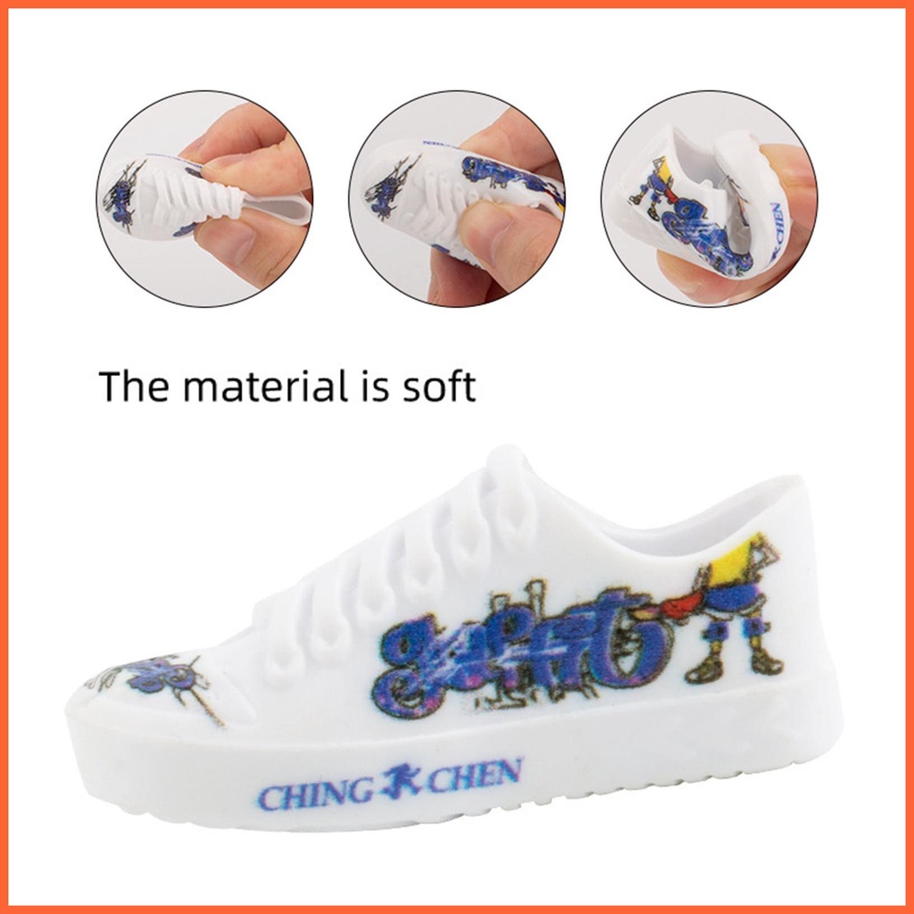 Set 12 Đôi Giày Trượt Ngón Tay Mini Bằng Cao Su Mềm Mại Gắn Ngón Tay Dễ Thương